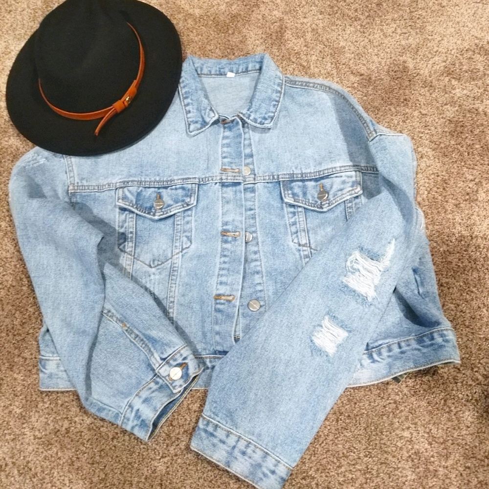 Oversized denim jacket - Picture 5 of 8